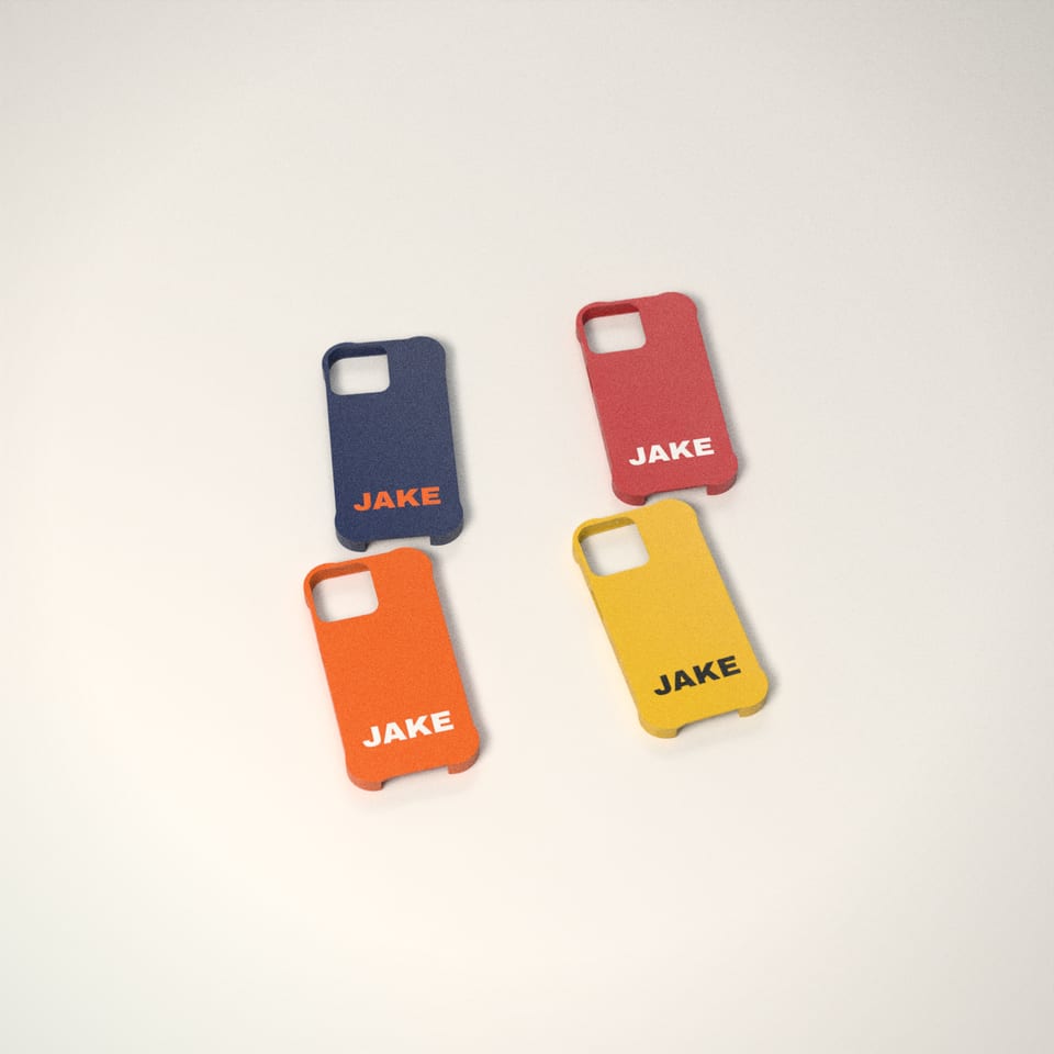 Personalised Bumper Phone Case in 4 colours: Navy, Post-box Red, Hi-Vis Orange, Sunflower