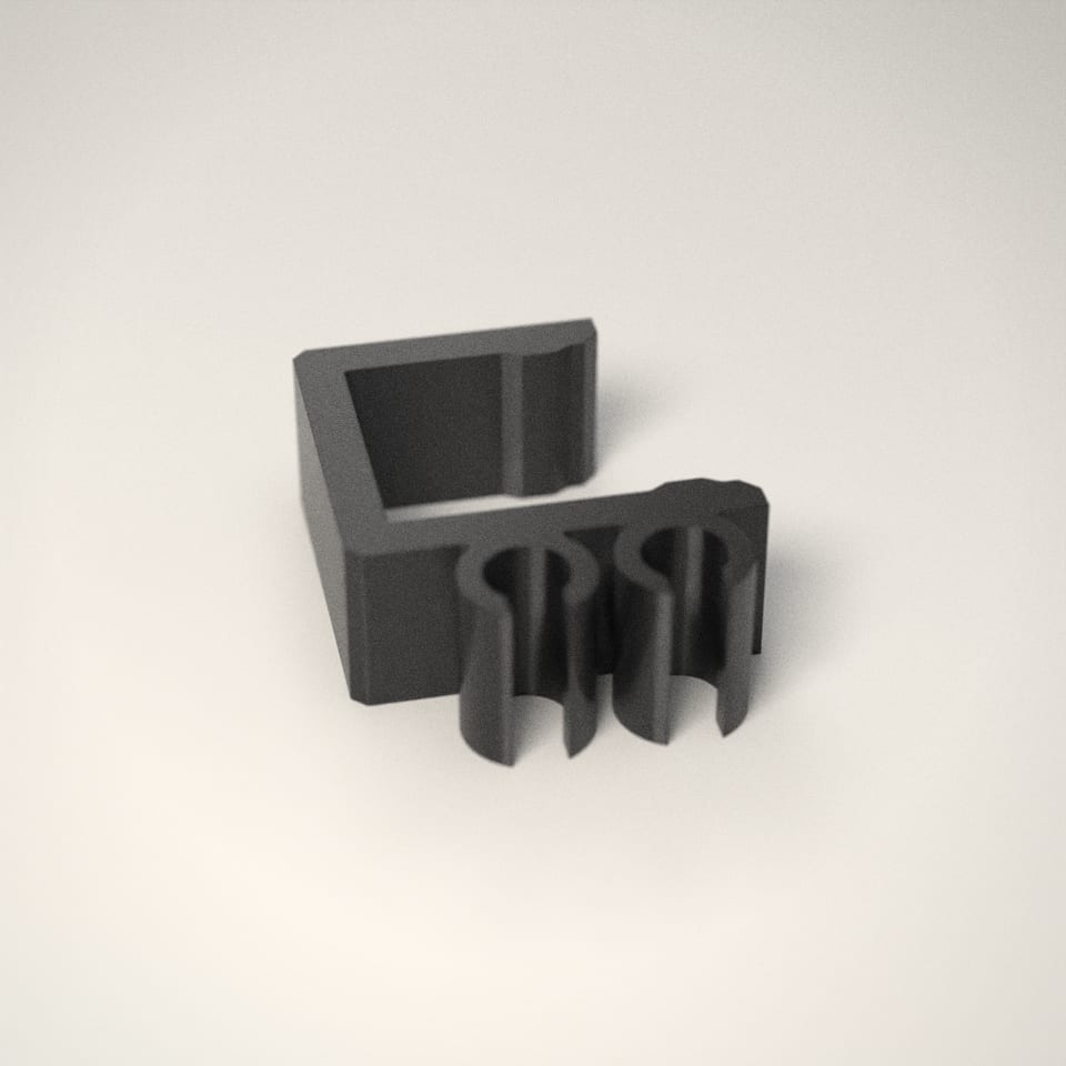 Jet Black Desk-Edge Cable Clips
