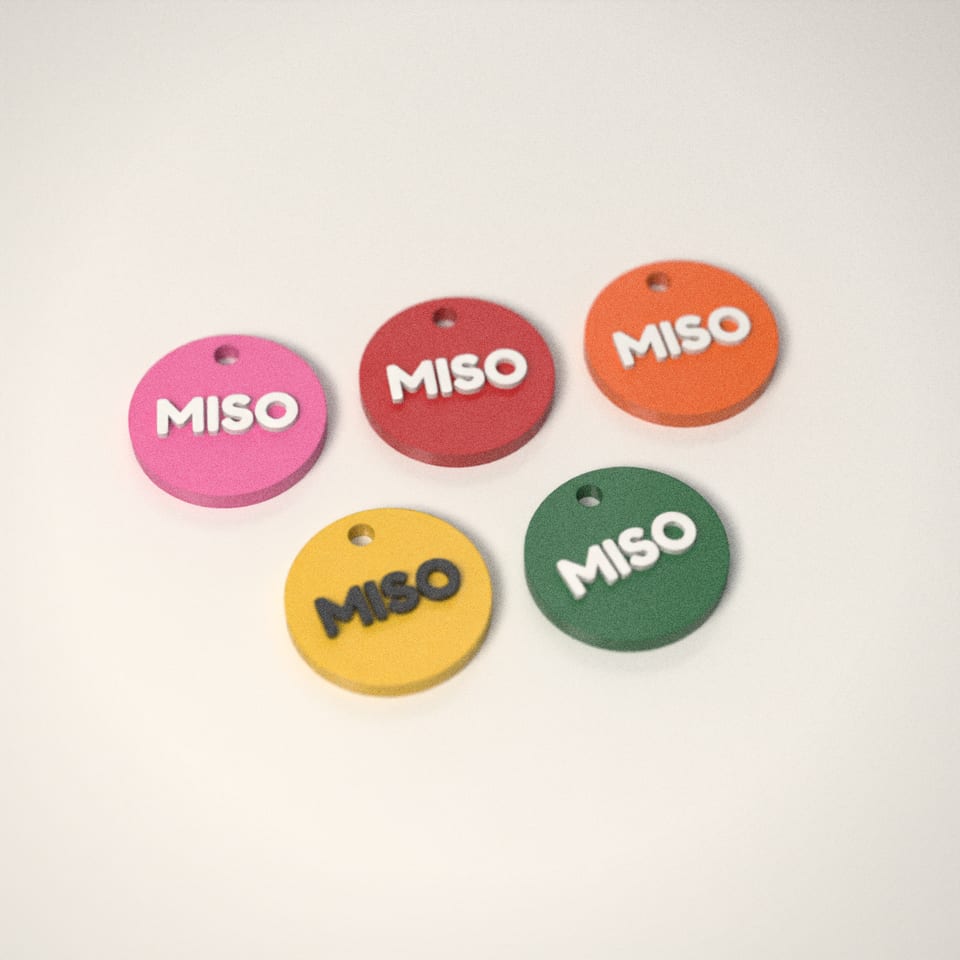 Personalised Cat ID Tag in 5 colours: Bubblegum, Post-box Red, Hi-Vis Orange, Sunflower, Racing Green