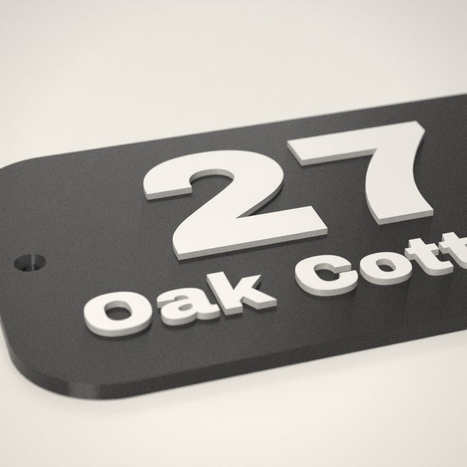 Close-up of the '27' lettering, showing the fine 0.2 mm print layers