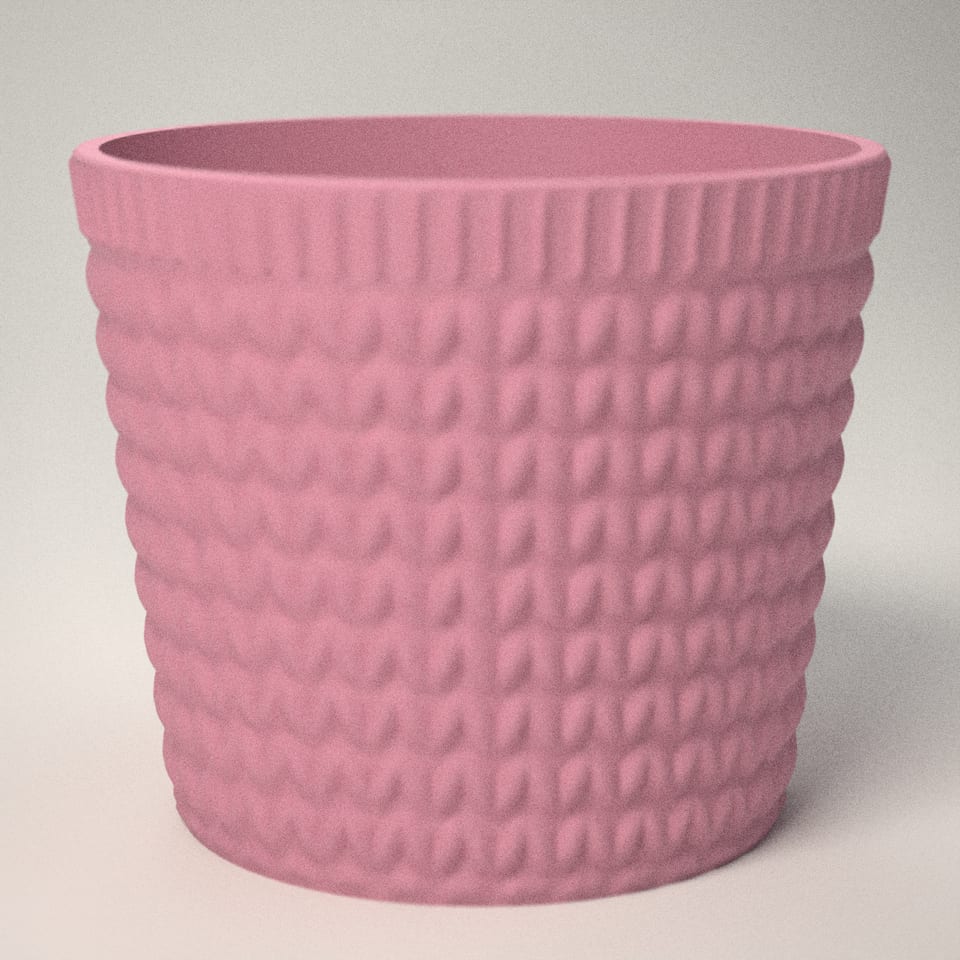 Close-up of the lettering, showing the fine 0.2 mm print layers