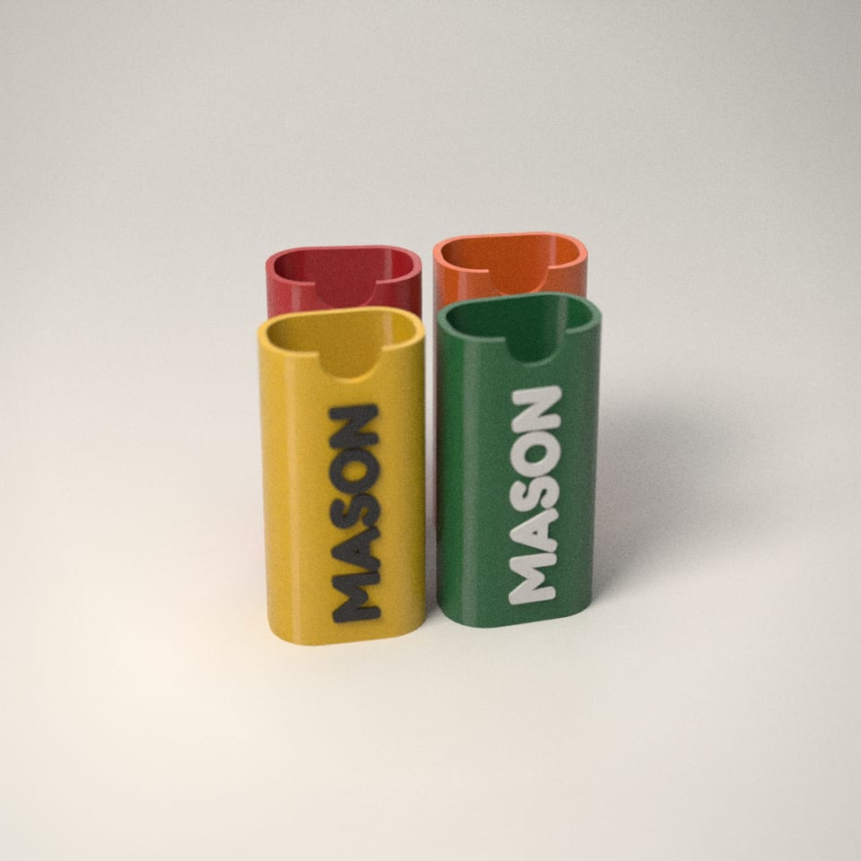 Personalised Lighter Case in 4 colours: Post-box Red, Hi-Vis Orange, Sunflower, Racing Green