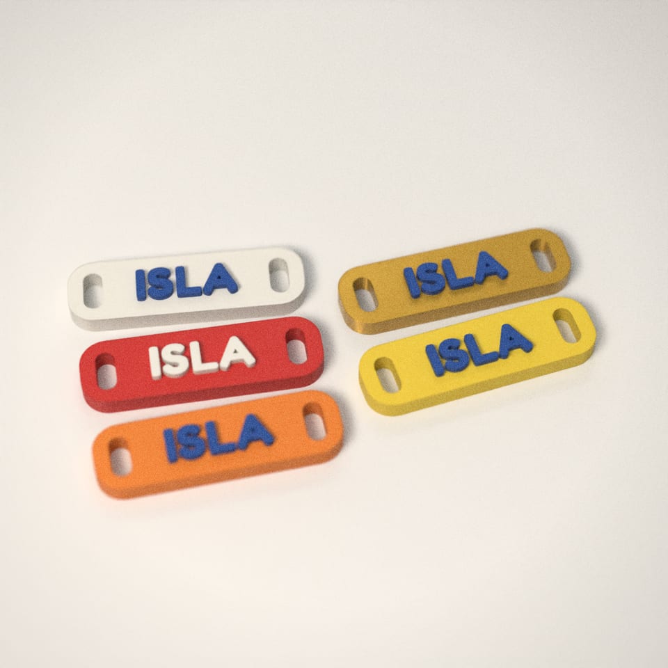 Personalised Name Bracelet in 5 colours: Ivory White, Scarlet Red, Mandarin Orange, Silk Gold, Lemon Yellow