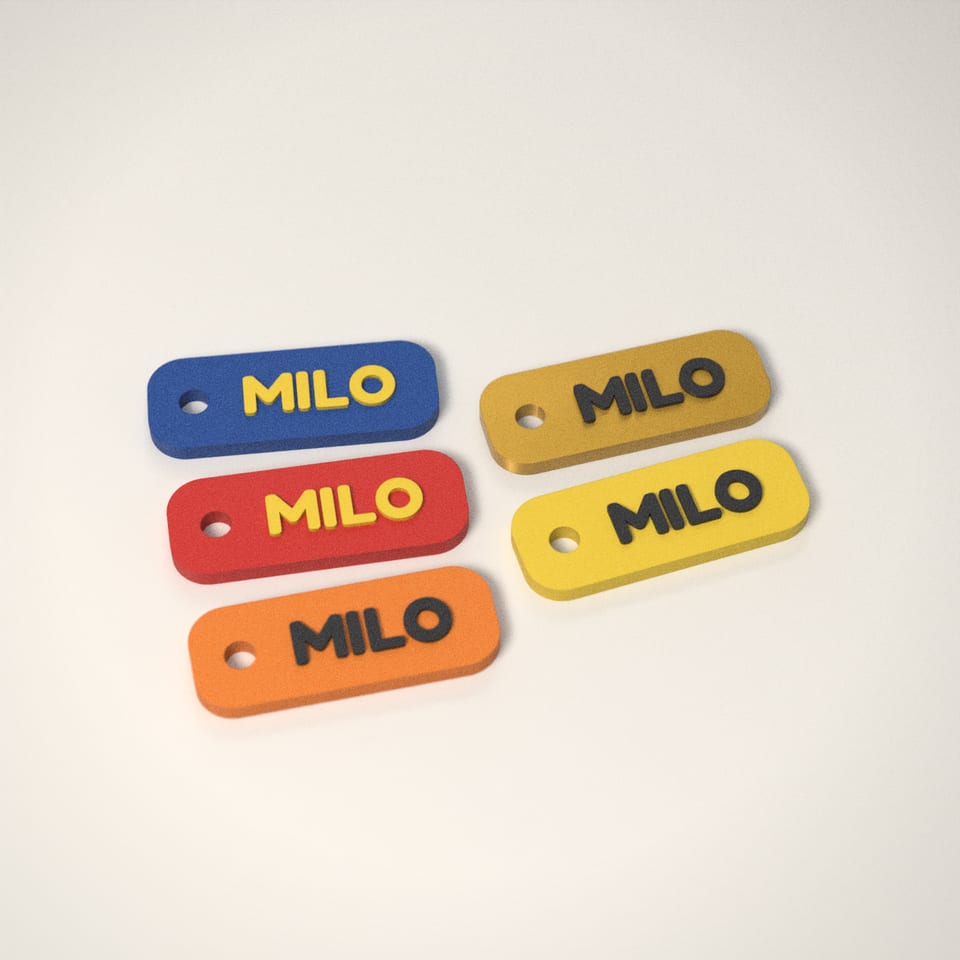 Personalised Name Keyring in 5 colours: Marine Blue, Scarlet Red, Mandarin Orange, Silk Gold, Lemon Yellow