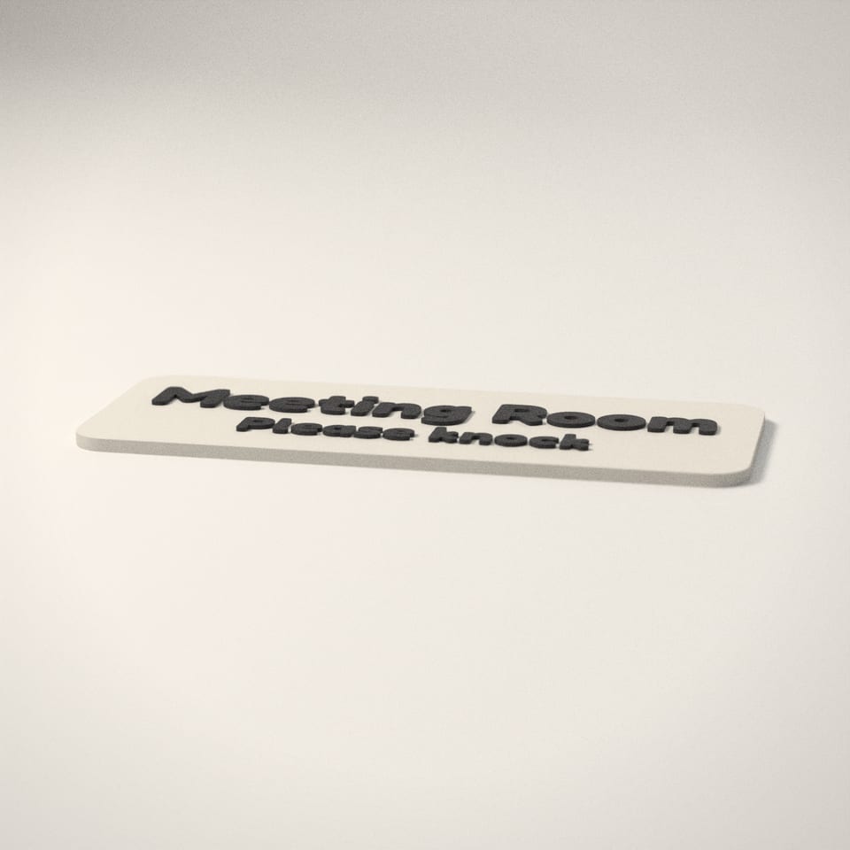 Personalised Door Sign from a low side angle, showing how far the lettering stands up