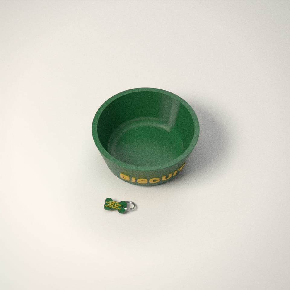 Back of the set, with the owner's details printed flush into the surface
