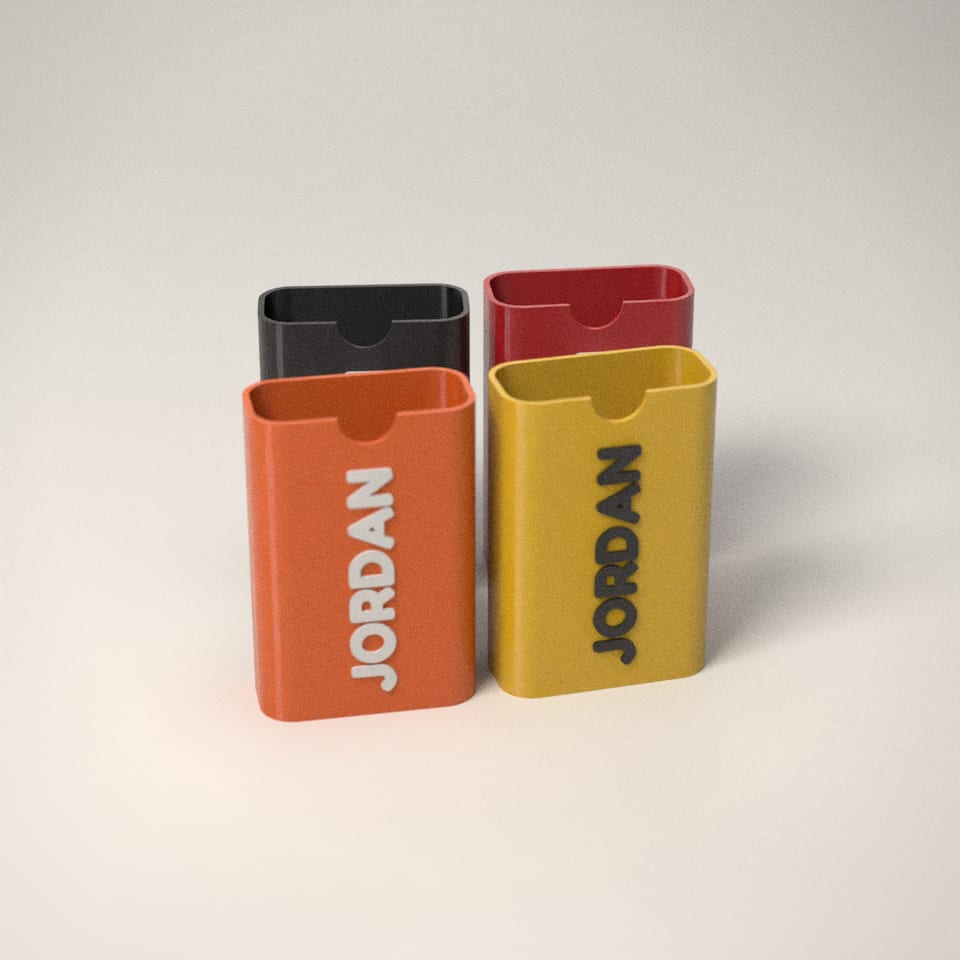 Personalised Vape Case in 4 colours: Jet Black, Post-box Red, Hi-Vis Orange, Sunflower